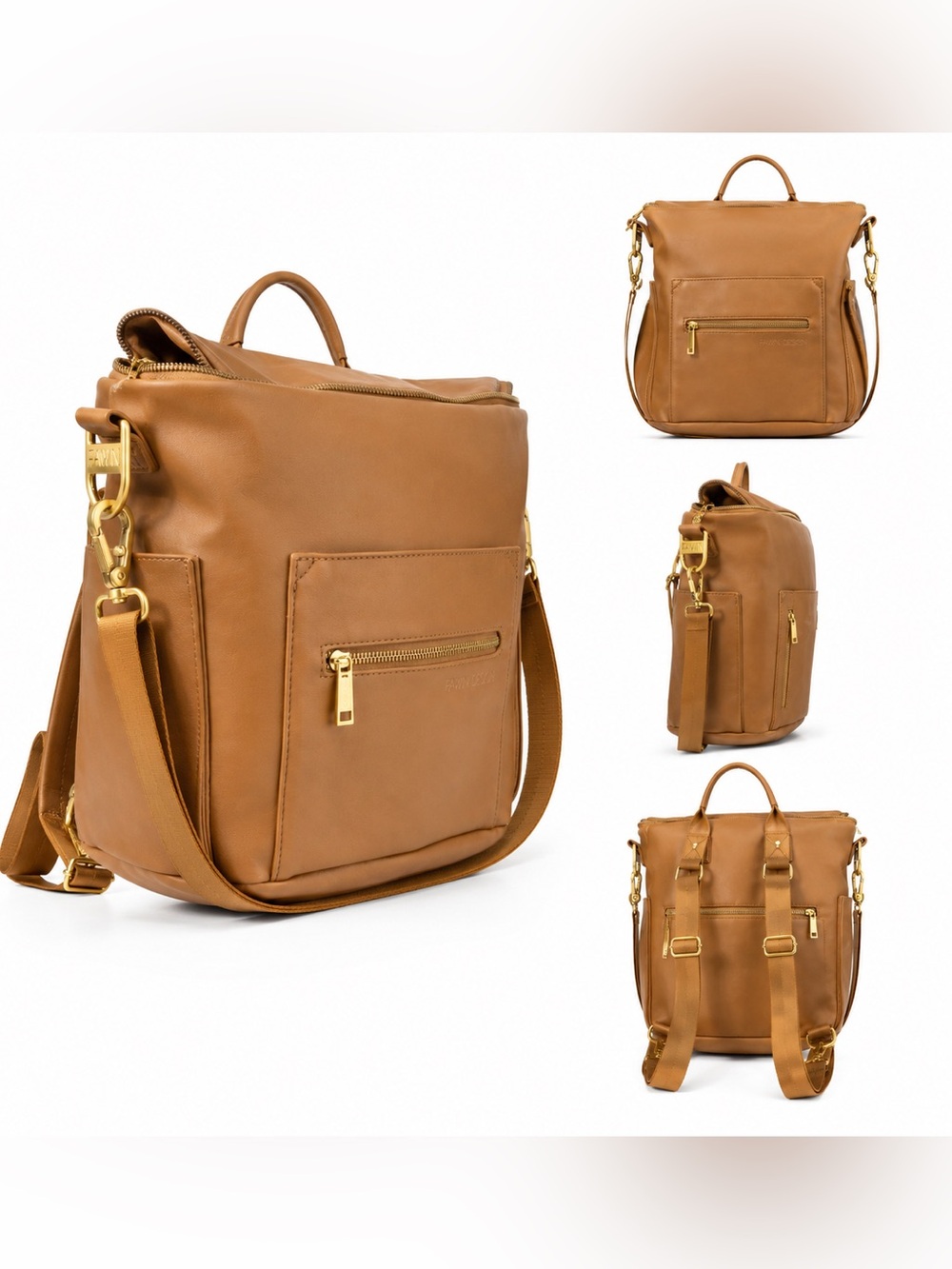 Fawn Convertible Backpack Tote in Tan